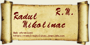Radul Mikolinac vizit kartica